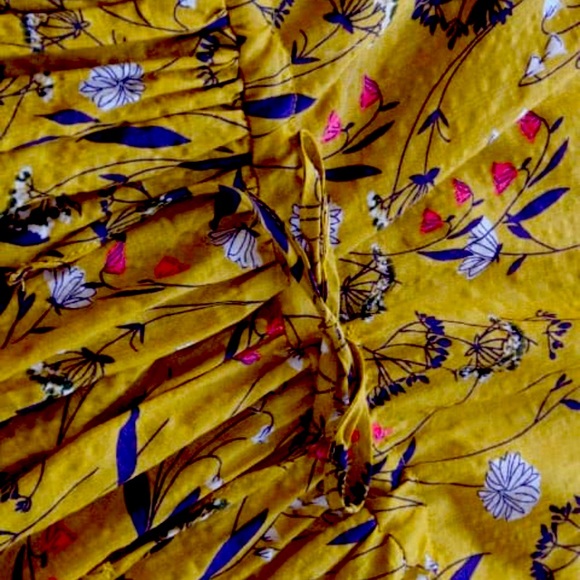 🎉🥳HP🥳🎉Golden Floral Drawstring Tank Dress - Picture 5 of 7